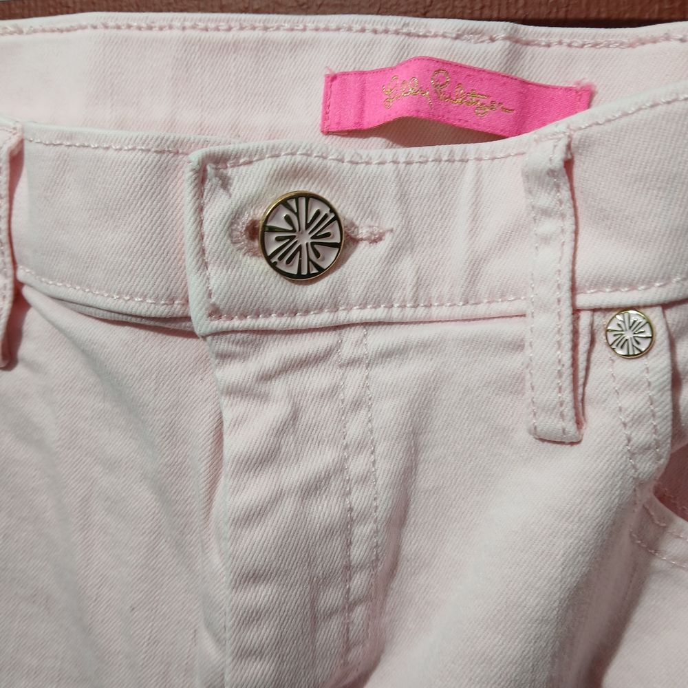Lilly Pulitzer 29" South Ocean High Rise Calla Light Pink Jean Size 14 - Picture 13 of 16